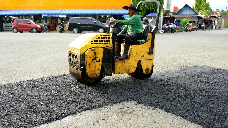 Ruas Jalan Wahidin hingga Simpang Haru yang dikerjakan pada Rabu (30/4/2025).