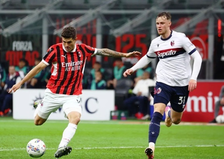 KEMBALI DUEL: AC Milan dan Bologna baru saja bentrok pada giornata ke-32 Serie A di San Siro Milan (10/5) WIB. Dalam laga tersebut AC Milan menang 3-1.(AC MILAN)