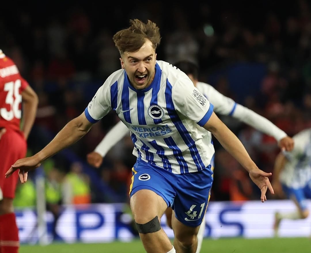 Gol penentu Jack Hinshelwood di menit akhir memastikan tiga poin krusial bagi Brighton saat menghadapi Liverpool. (Foto: Instagram @officialbhafc)