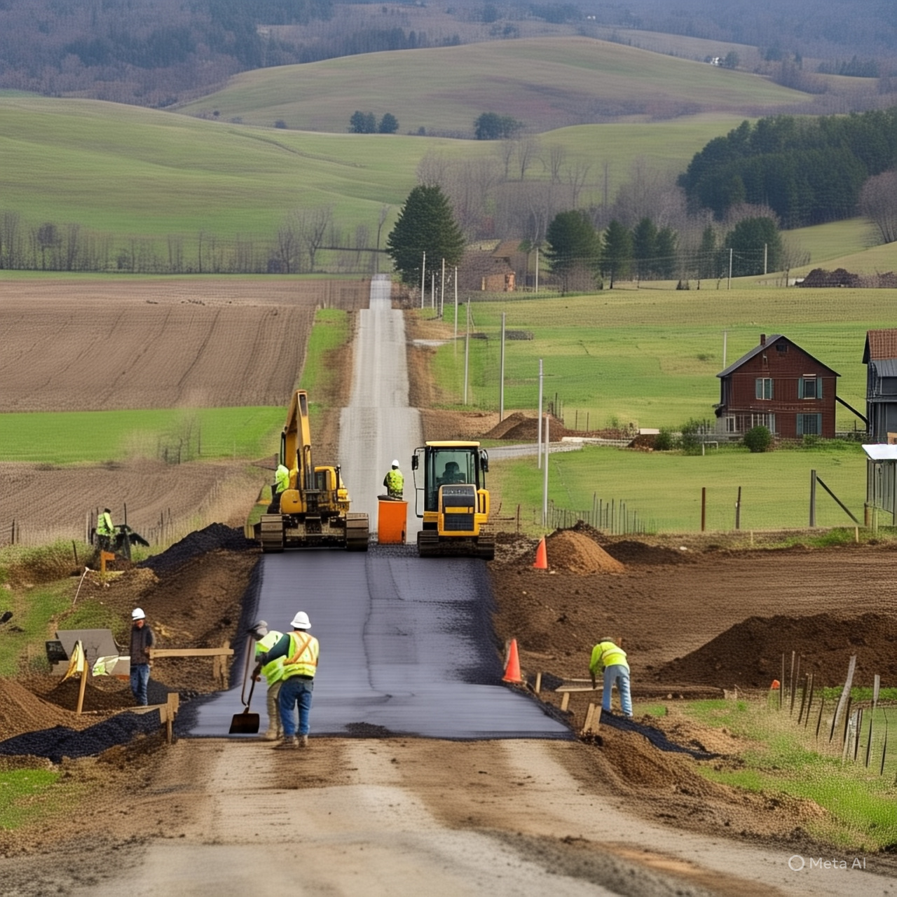 Ilustrasi pembangunan jalan di daerah.