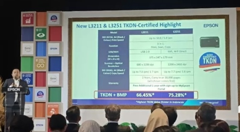 Epson Indonesia luncurkan dua printer terbaru, L3211 dan L3251, dengan Tingkat Kandungan Dalam Negeri (TKDN) tertinggi di Indonesia untuk kategori printer.
