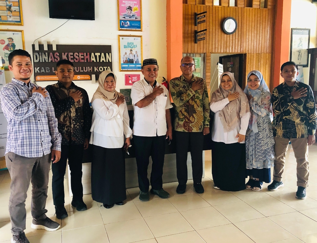 Tim Andalas Tobacco Control (ATC) Fakultas Kesehatan Masyarakat Universitas Andalas kunjungan ke Dinas Kesehatan Kabupaten Limapuluh Kota. (Foto: IST)