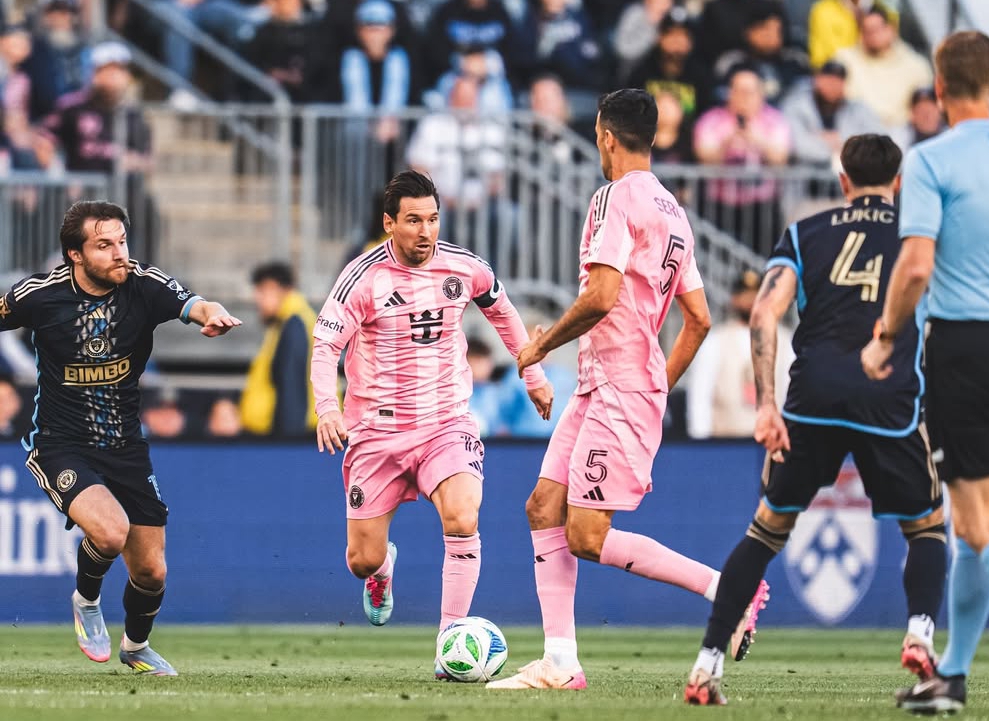Lionel Messi berperan penting saat Inter Miami menahan imbang 3-3 Philadelphia Union di MLS 2025, Minggu pagi WIB (25/5).(Foto: Instagram @leomessi)