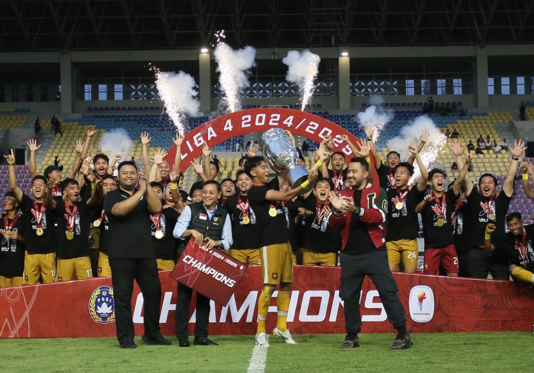 Tri Brata Rafflesia Bengkulu juara Liga 4 musim 2024/2025 setelah mengalahkan Persika Karanganyar dengan skor 3-2.(Foto: PSSI)