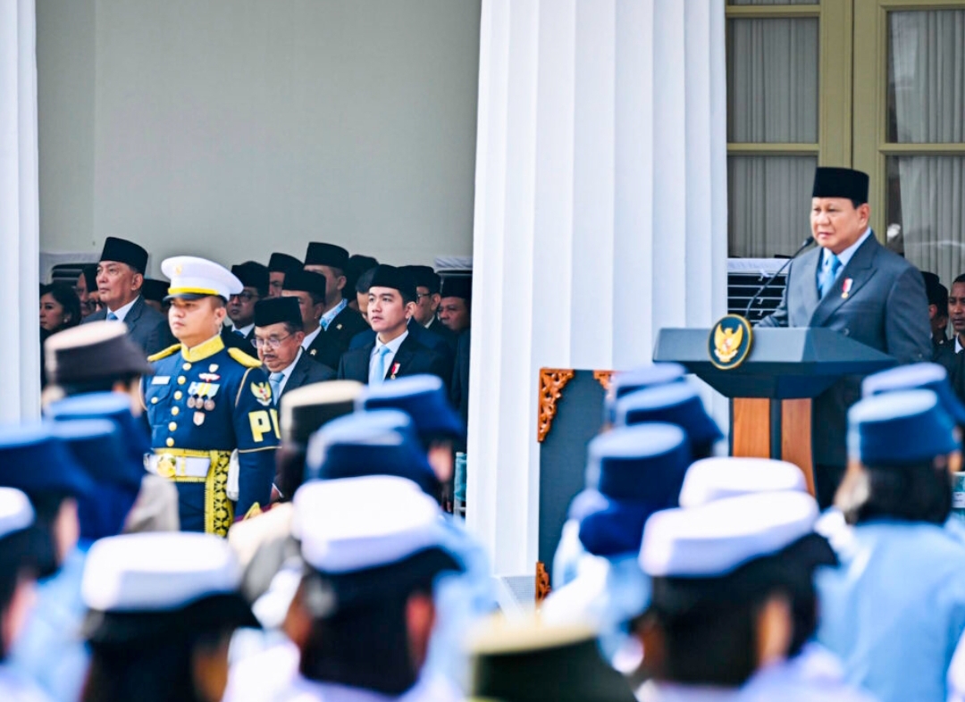 Presiden Prabowo Subianto memimpin Upacara Peringatan Hari Lahir Pancasila di Gedung Pancasila, Kementerian Luar Negeri, Jakarta, Senin, 2 Juni 2025.(Foto: BPMI Setpres)