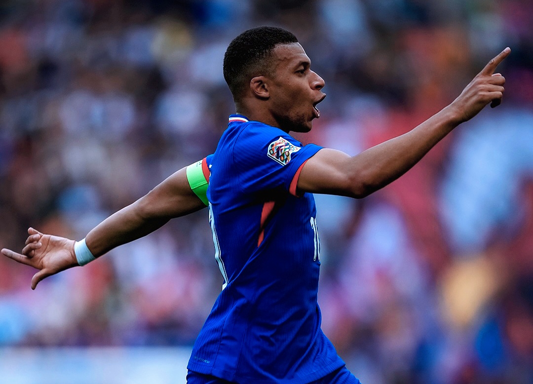 Selebrasi Kylian Mbappe usai cetak gol kemenangan Prancis dan finis di posisi ketiga UEFA Nations League 2025.(Foto: Instagram @equipedefrance)