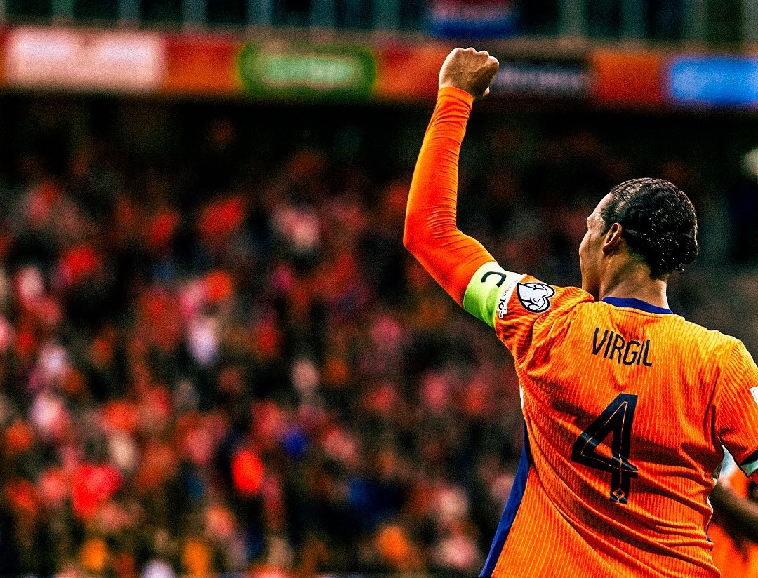 Virgil van Dijk mencetak gol ketiga dalam kemenangan Belanda 8-0 atas Malta di Kualifikasi Piala Dunia 2026. (Foto: X @OnsOranje)