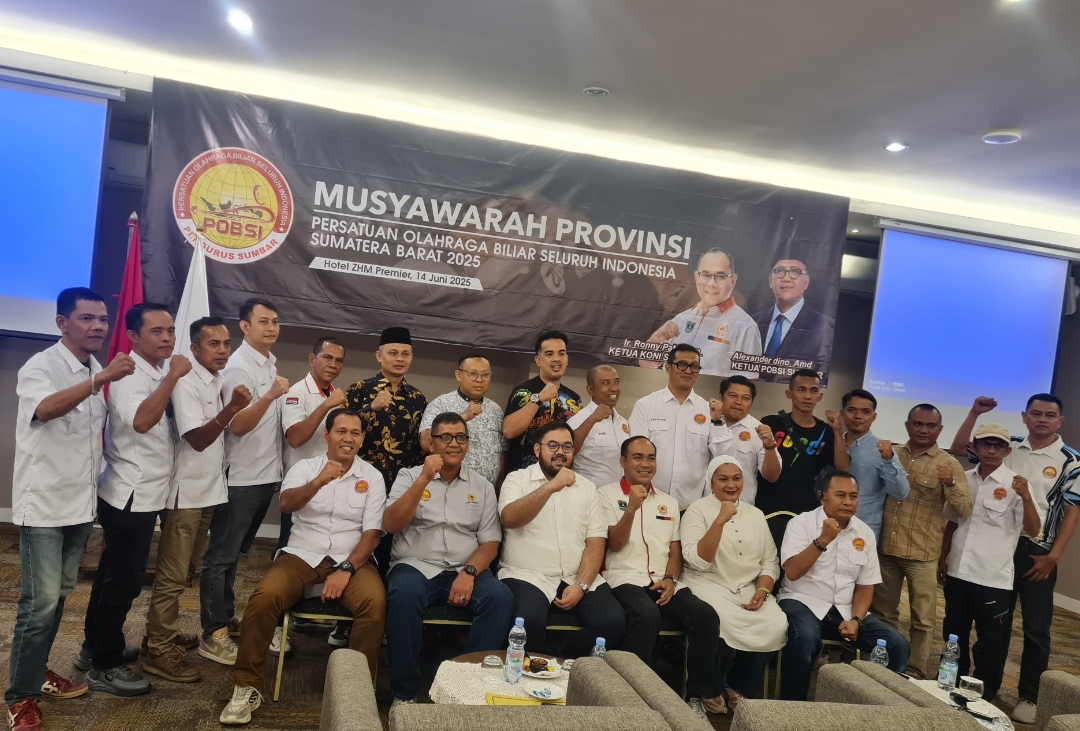 Musprov POBSI Sumatera Barat resmi menetapkan Irfan Amran sebagai Ketua Pengprov POBSI Sumbar periode 2025-2029.(Foto: IST)