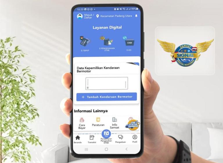 MEMUDAHKAN: Aplikasi Signal sebagai solusi pembayaran pajak kendaraan yang praktis dan aman, di tengah upaya memperluas digitalisasi layanan publik.