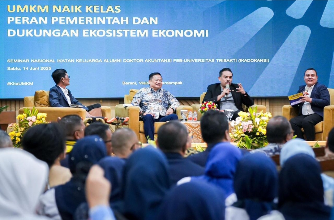 Menteri Maman dalam Seminar dan Audiensi yang digelar Ikatan Alumni Doktor Akuntansi (Ikadokansi) Fakultas Ekonomi dan Bisnis Universitas Trisakti, Jakarta, Sabtu (14/6/2025). (Foto: Humas)