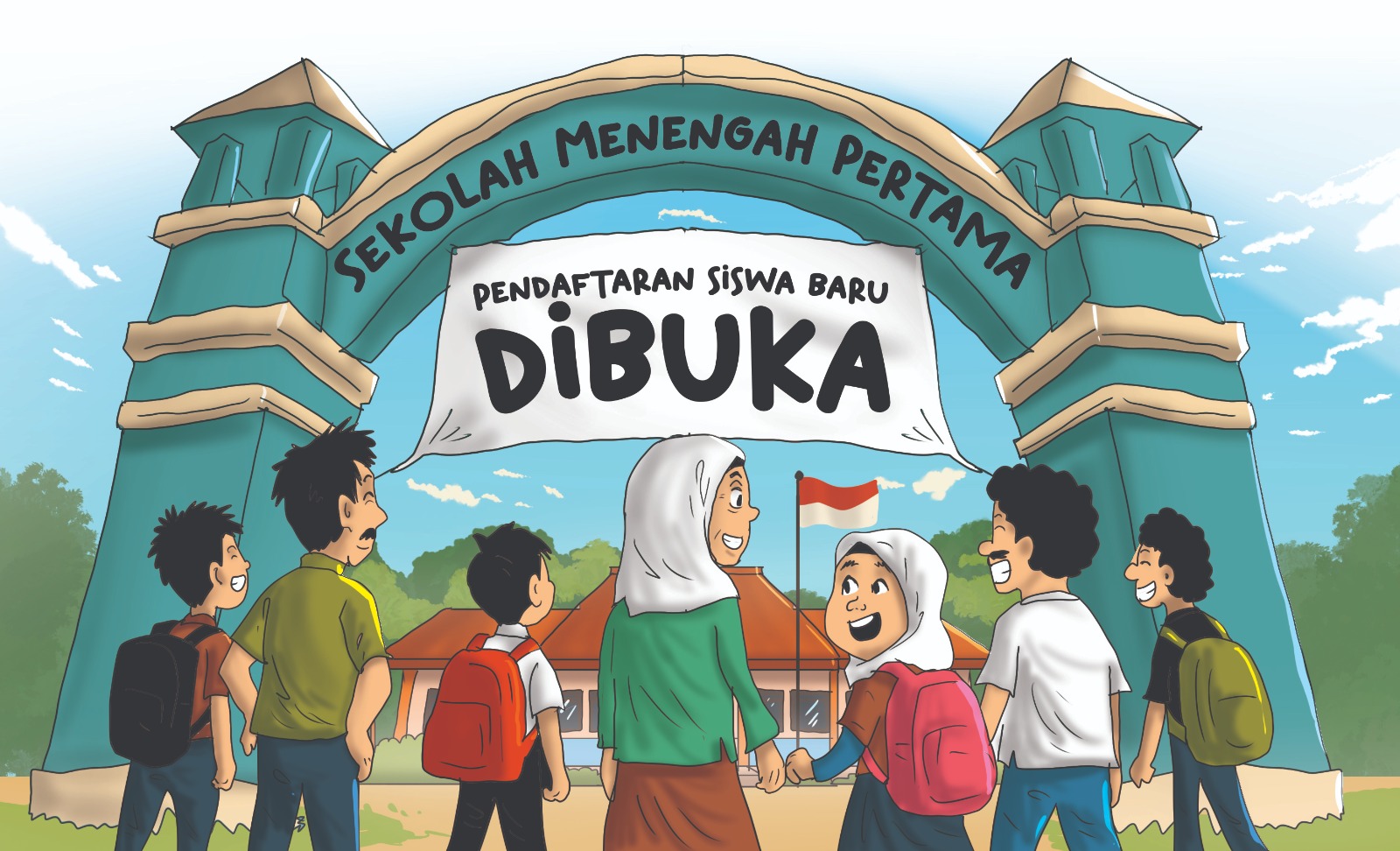 Ilustrasi pembukaan penerimaan siswa baru di Kota Padang.