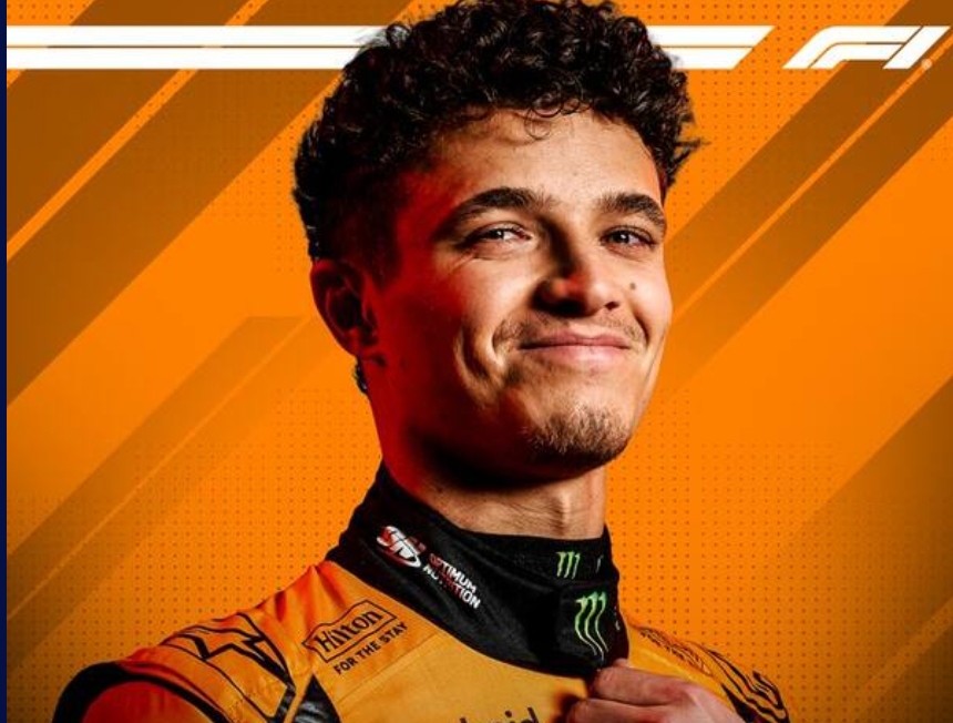 Pebalap Formula 1 Lando Norris menorehkan kemenangan di Grand Prix Austria 2025, di Sirkuit Red Bull Ring, Minggu (29/6).(Foto: Sky Sport)