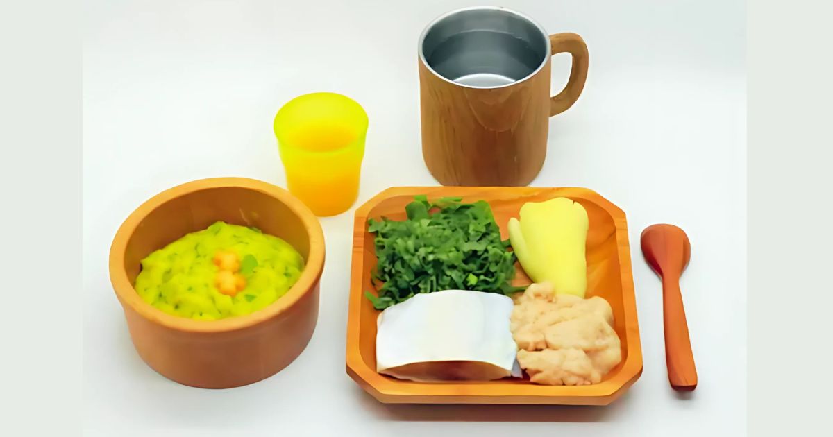 Resep MP-ASI Bayi 6-8 Bulan: Bubur Singkong Isi Ikan dan Ayam dengan Saus Jeruk, Energi 91 Kkal per Porsi.
