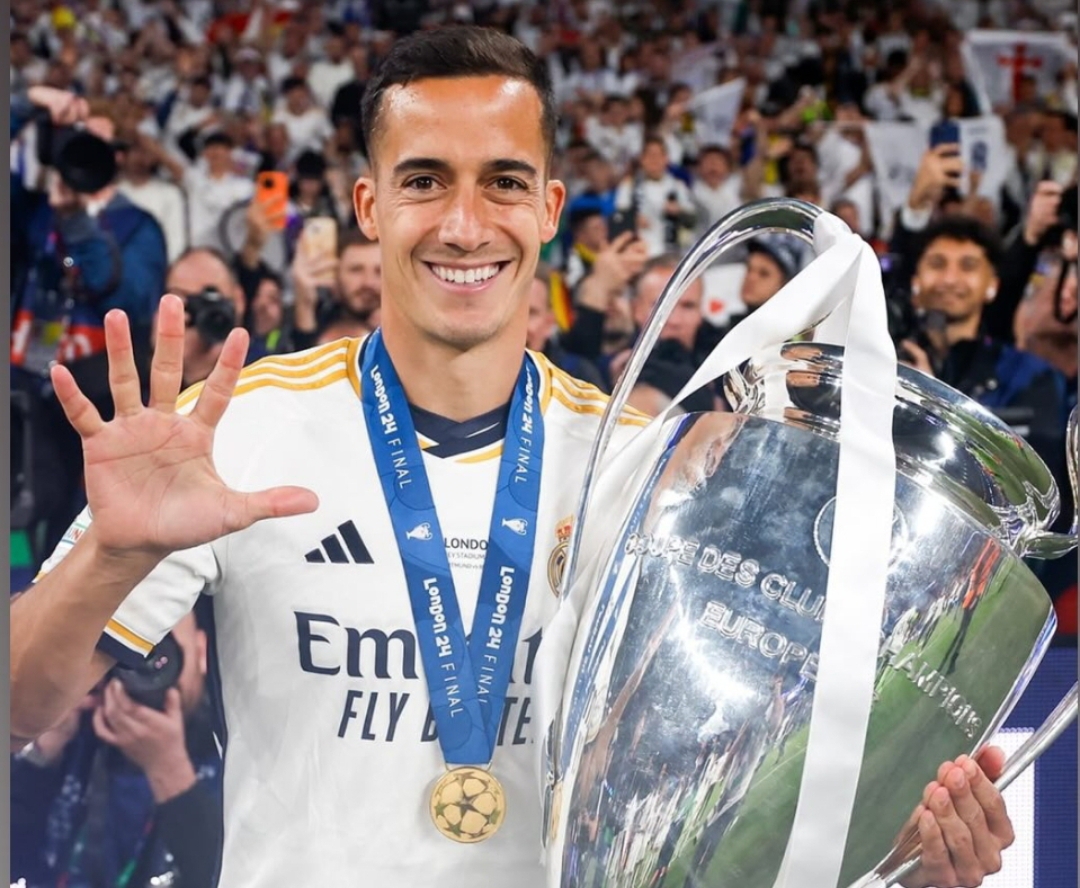 Lucas Vazquez bersama trofi Liga Champions, simbol kejayaannya bersama Real Madrid. (Foto: Instagram/ @lucasvazquez91)