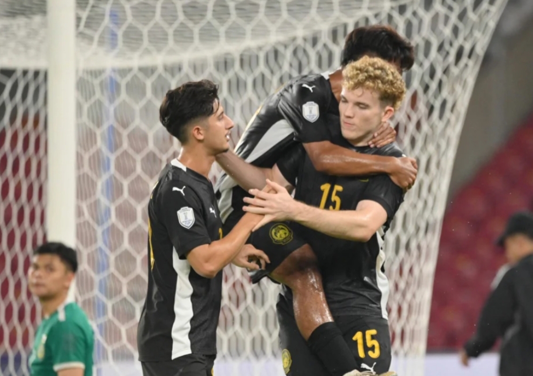 Selebrasi pemain Malaysia U-23 usai cetak gol ke gawang Brunei di laga penting Grup A Piala AFF U-23 2025.(Foto: aseanutcfc.com)