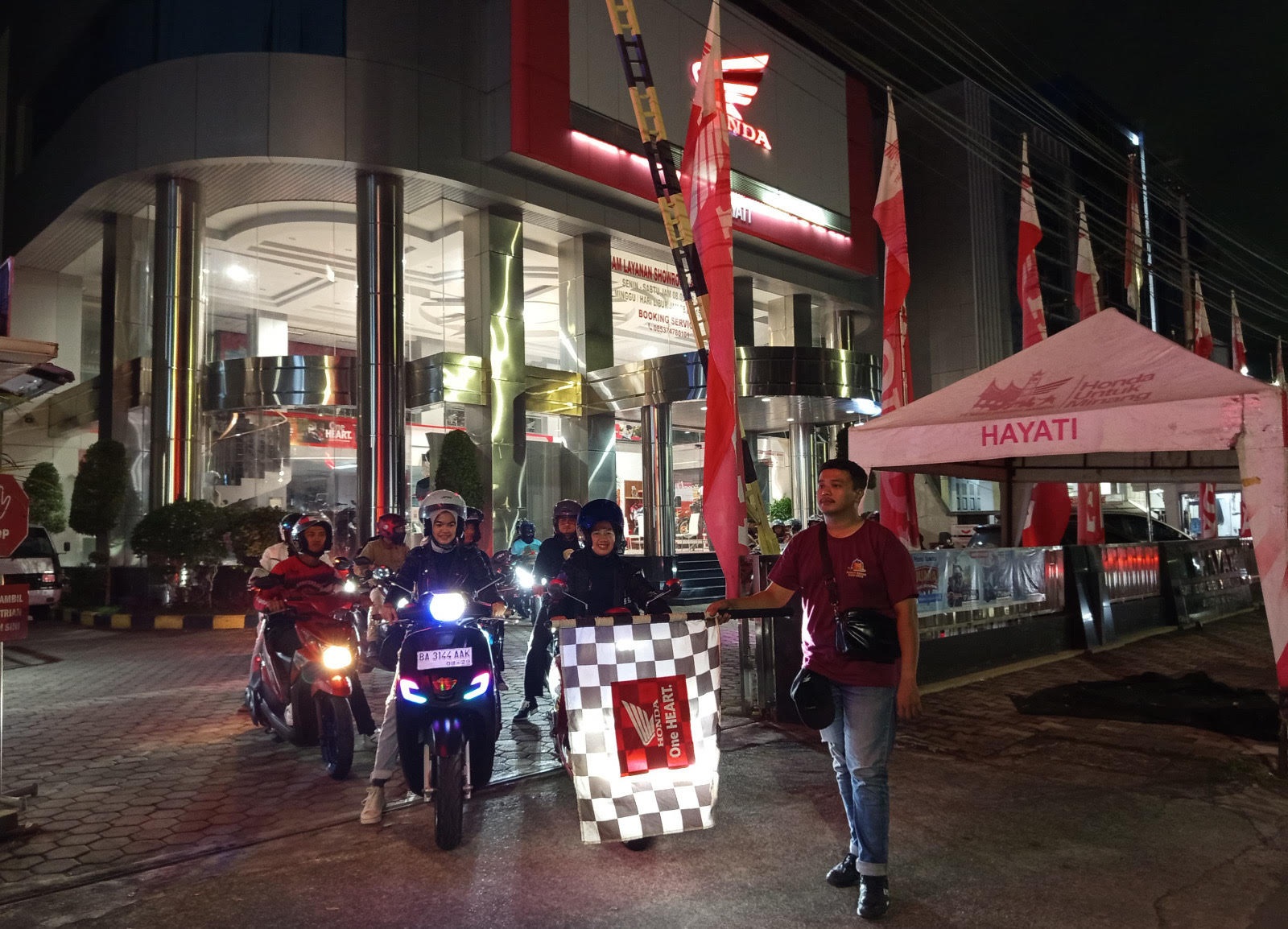 PT Hayati Pratama Mandiri (HPM) bersama AHSB menggelar kegiatan Nocturnity Riding, Sabtu (12/7).