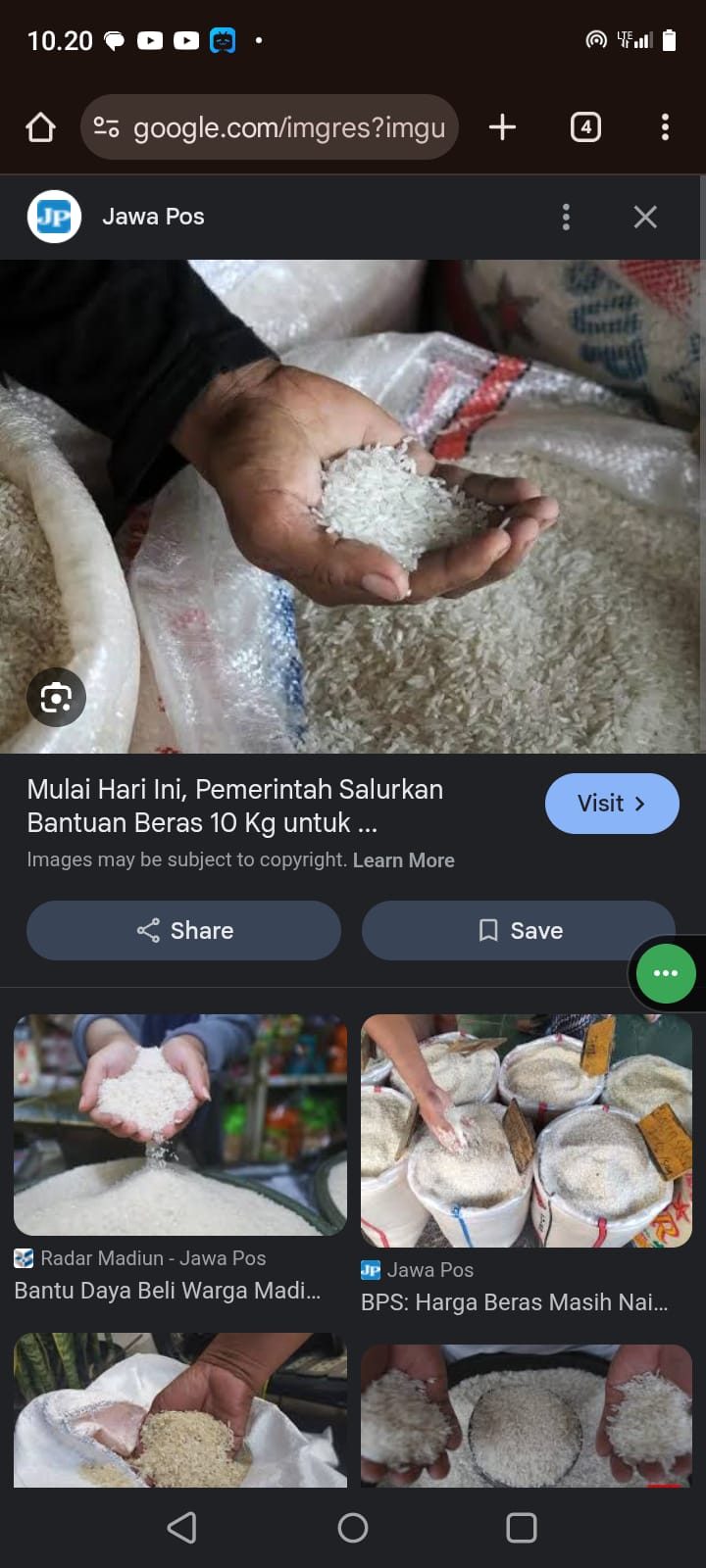 Ilustrasi beras bantuan. (JAWAPOS)