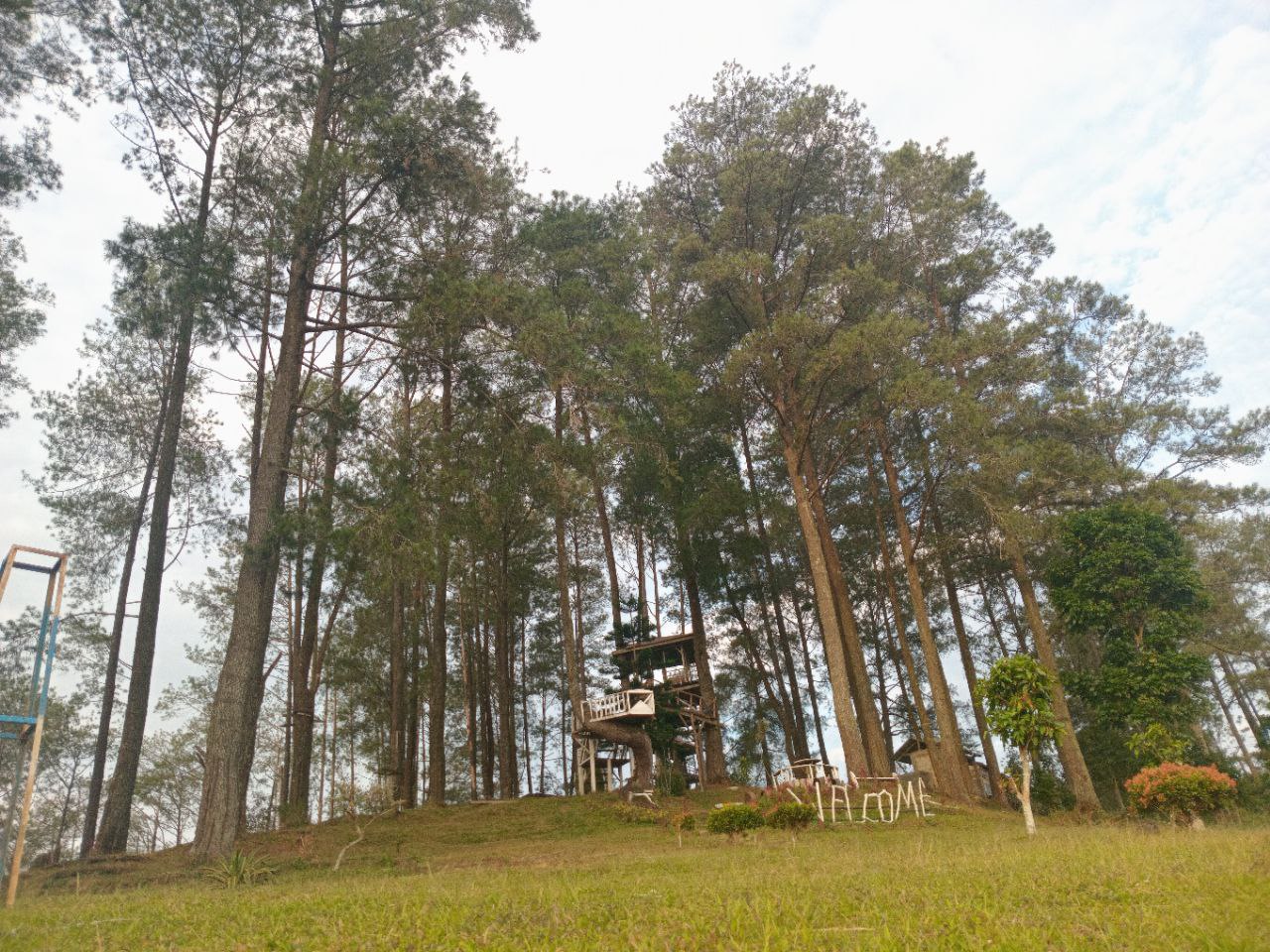 Sejumlah rumah pohon yang bisa dimanfaatkan pengunjung di Panorama Tabek Patah.