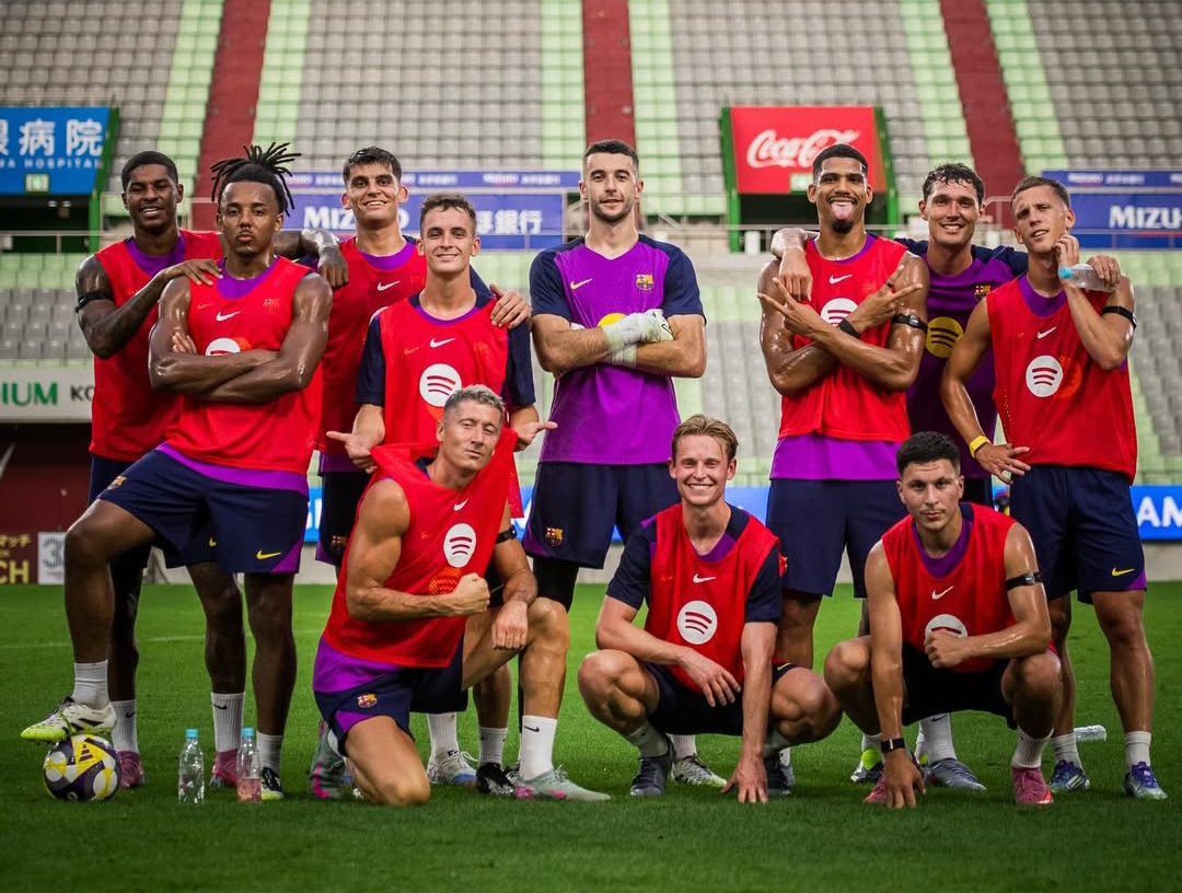 Skuad Barcelona berlatih di Jepang, Rashford bersiap menjalani debut dalam tur Asia menghadapi Vissel Kobe. (Foto: IG @fcbarcelona)