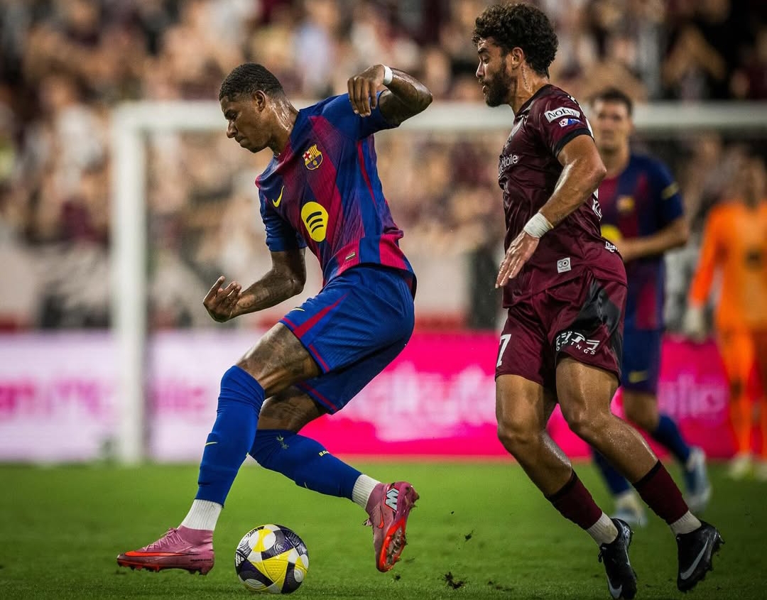 Marcus Rashford tampil perdana bersama Barcelona dan siap beradaptasi dengan strategi Hansi Flick usai menang 3-1 atas Vissel Kobe.(Foto: IG @marcusrashford)