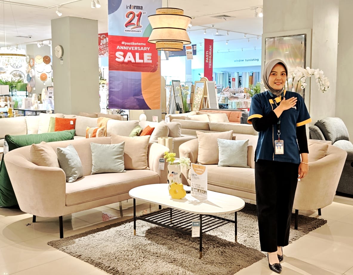 INFORMA Living Plaza Padang hadirkan promo harga Jakarta & hadiah sofa-mattress untuk pembelian tertentu. Berlaku hingga 31 Juli 2025, hanya di Padang.