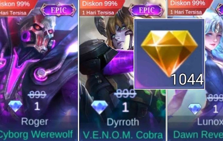 Hari terakhir Event Promo Diamond Kuning Mobile Legend! Tukarkan skin Epic atau Legend favoritmu hanya dengan 1 diamond biru, dan diamond kuning.