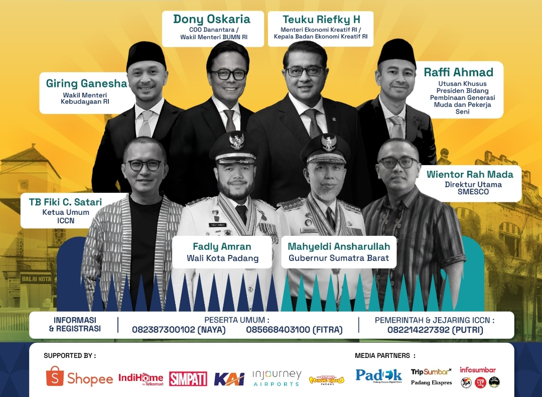 Rangkaian Bajamba Rakornas ICCN 2025 di Padang akan berlangsung meriah dan inspiratif, dihadiri tokoh Sumbar dan nasional. (Foto: Panitia)