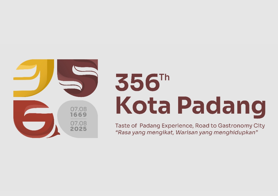 Logo Hari Jadi Kota (HJK) Padang ke-356 Tahun 2025 yang sarat makna dan mengangkat kekayaan budaya Minangkabau. (Foto: Pemko)