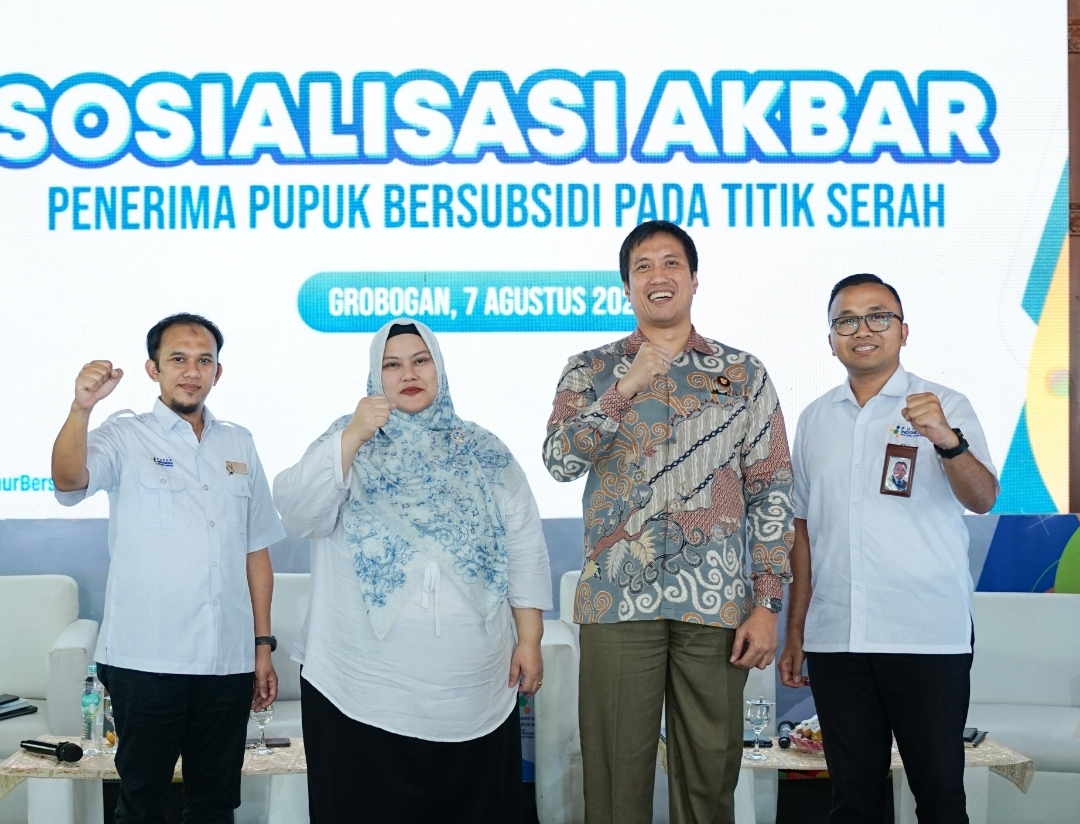 Pupuk Indonesia Sosialisasi Akbar Penerima Pupuk Bersubsidi pada Titik Serah" di Kabupaten Grobogan, Jawa Tengah, Kamis (7/8/2025).(Foto: Corcom)