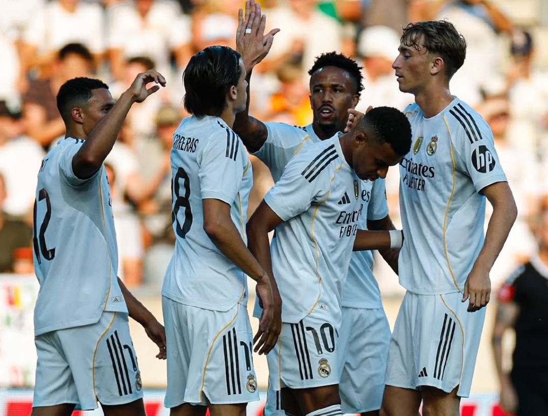 Para pemain Real Madrid merayakan gol yang dicetak Kylian Mbappe. (Foto: Instagram Real Madrid)