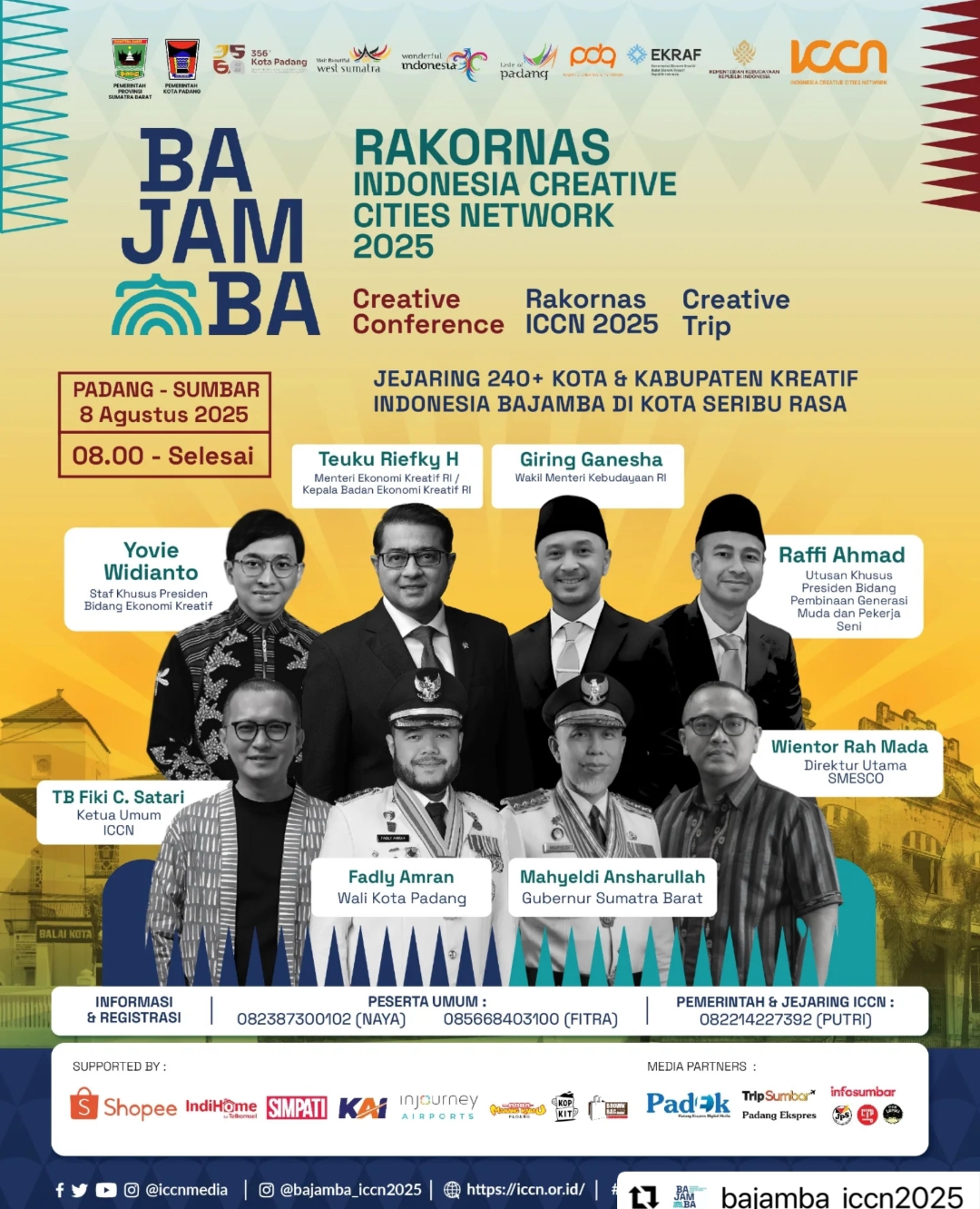 Salah satu menu utama rangkaian Taste of Padang Experience pada HJK ke-356 adalah Rakornas ICCN 2025 pada 6-10 Agustus.(*)