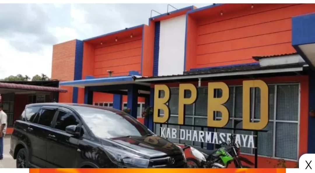 TERUS DIDALAMI: Kantor BPBD Dharmasraya yang kini jajarannya diduga melakukan korupsi dana penanganan Covid-19 tahun 2012-2022 dan tahun 2023.