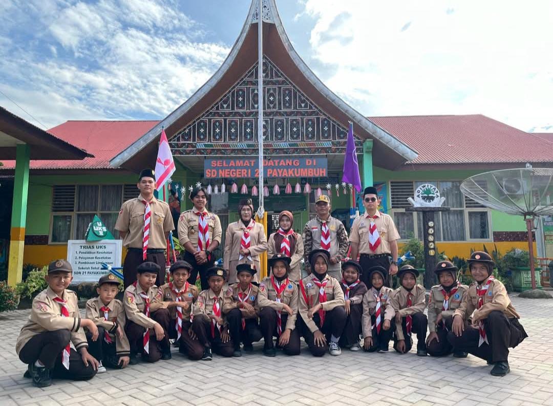 AKTIF: Murid SD Negeri 21 Payakumbuh aktif dalam pembelajaran pramuka.