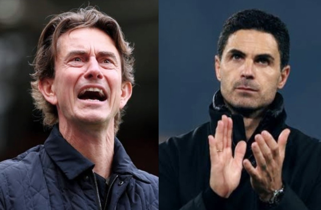 Pelatih Tottenham Hotspur, Thomas Frank dan Pelatih Arsenal, Mikel Arteta. (Foto: Sky Sports & Hayters)