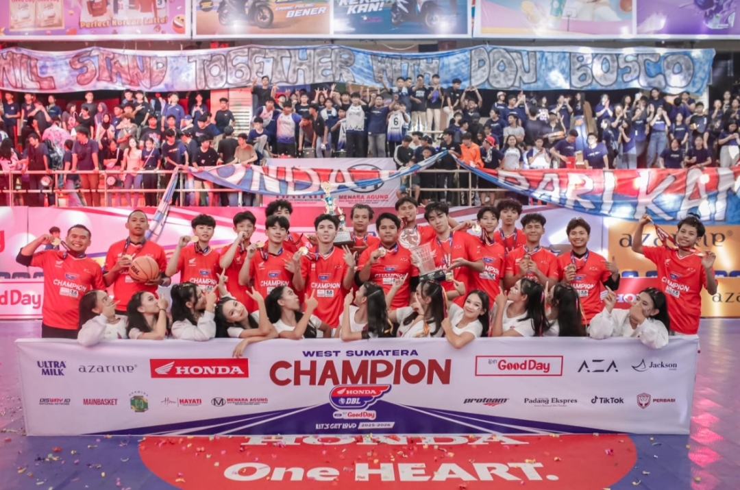 SMA Don Bosco Padang juara DBL Sumbar 2025 di GOR Prayoga Padang.(Foto: DBL Indonesia)
