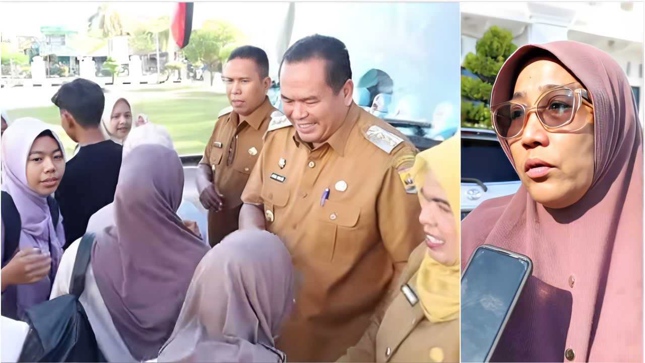 Martha, tukang ojek asal Pariaman (kanan), yang berhasil mengantarkan putrinya meraih beasiswa Saga Saja Plus untuk kuliah di Telkom University Bandung.