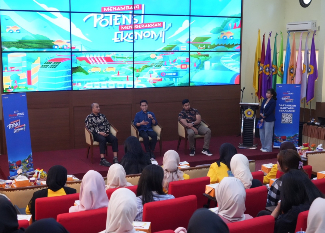 Sosialisasi PTBA di Gedung UPT Bahasa, Kampus Universitas Sriwijaya (UNSRI) Bukit Besar, Palembang, Kamis (28/8/2025).(Foto: Corcom PTBA)