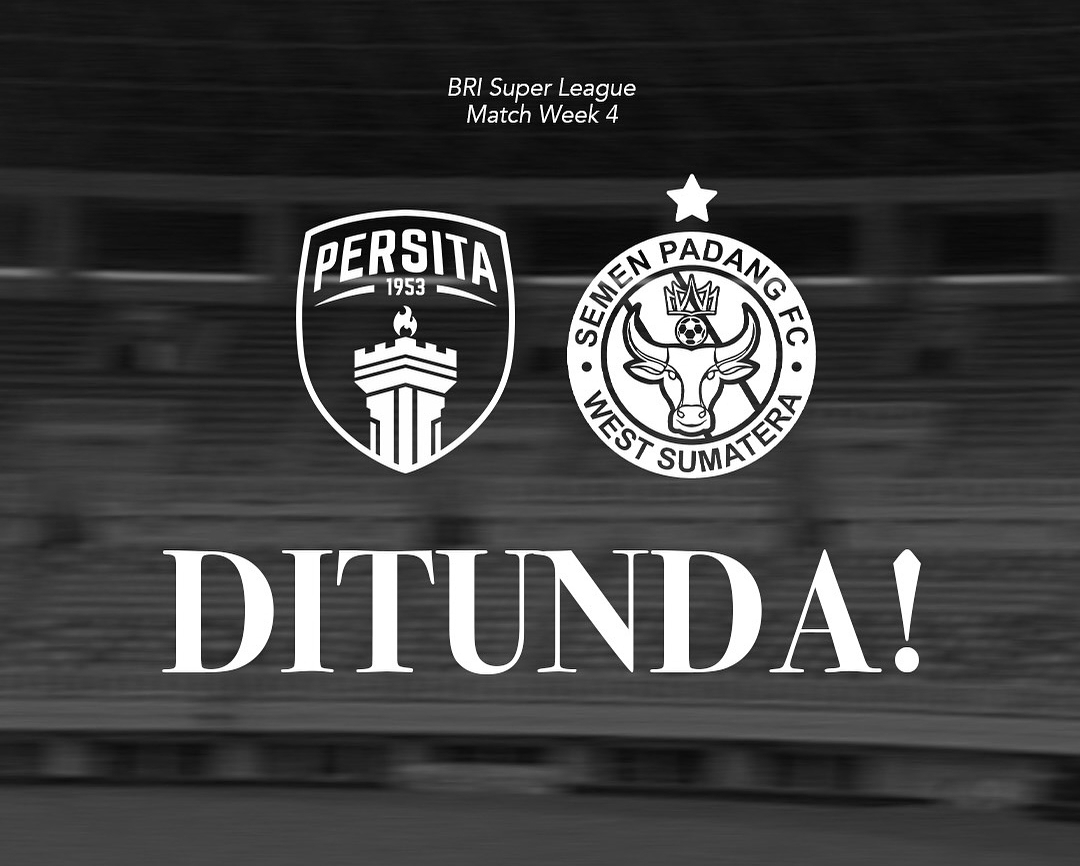 Pengumuman penundaan pertandingan di akun Instagram resmi Semen Padang FC.