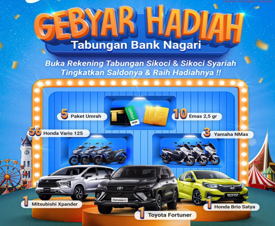 Bank Nagari resmi meluncurkan Gebyar Hadiah Tabungan 2025&ndash;2026 dengan hadiah utama Toyota Fortuner VRZ di Padang, Kamis (4/9/2025).(Foto: Humas Bank Nagari)