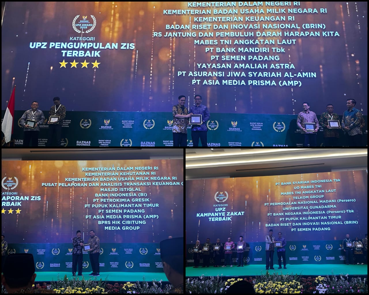 UPZ Baznas Semen Padang meraih 3 penghargaan Bintang 4 di UPZ Award 2025 berkat pelaporan rapi, penghimpunan zakat Rp5,5 miliar, dan kampanye zakat intensif.