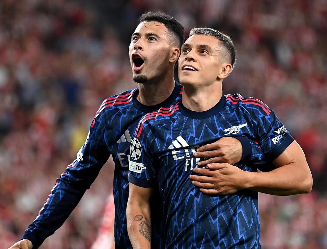Gabriel Martinelli dan Leandro Trossard menjadi penentu kemenangan Arsenal 2-0 atas Athletic Club di Liga Champions 2025/2026. (Foto: Instagram @arsenal)