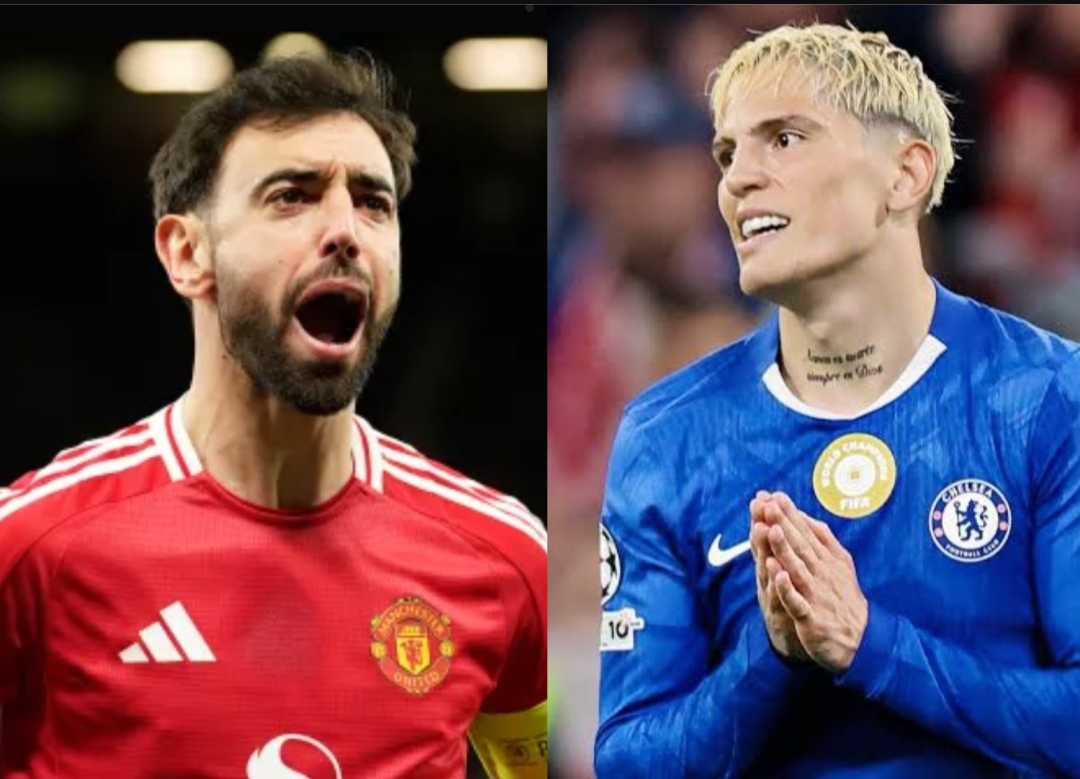 Kapten MU, Bruno Fernandes bakal menghadapi Alejandro Garnacho yang kini berseragam Chelsea, dalam duel panas di Old Trafford.(Foto: AP & Instagram @garnito.07)