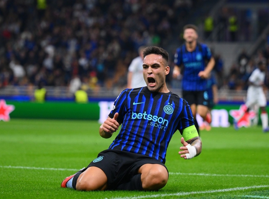 Lautaro Mart&iacute;nez cetak dua gol, membawa Inter Milan unggul 3-0 atas Slavia Praha di San Siro. (Foto: Instagram @inter)