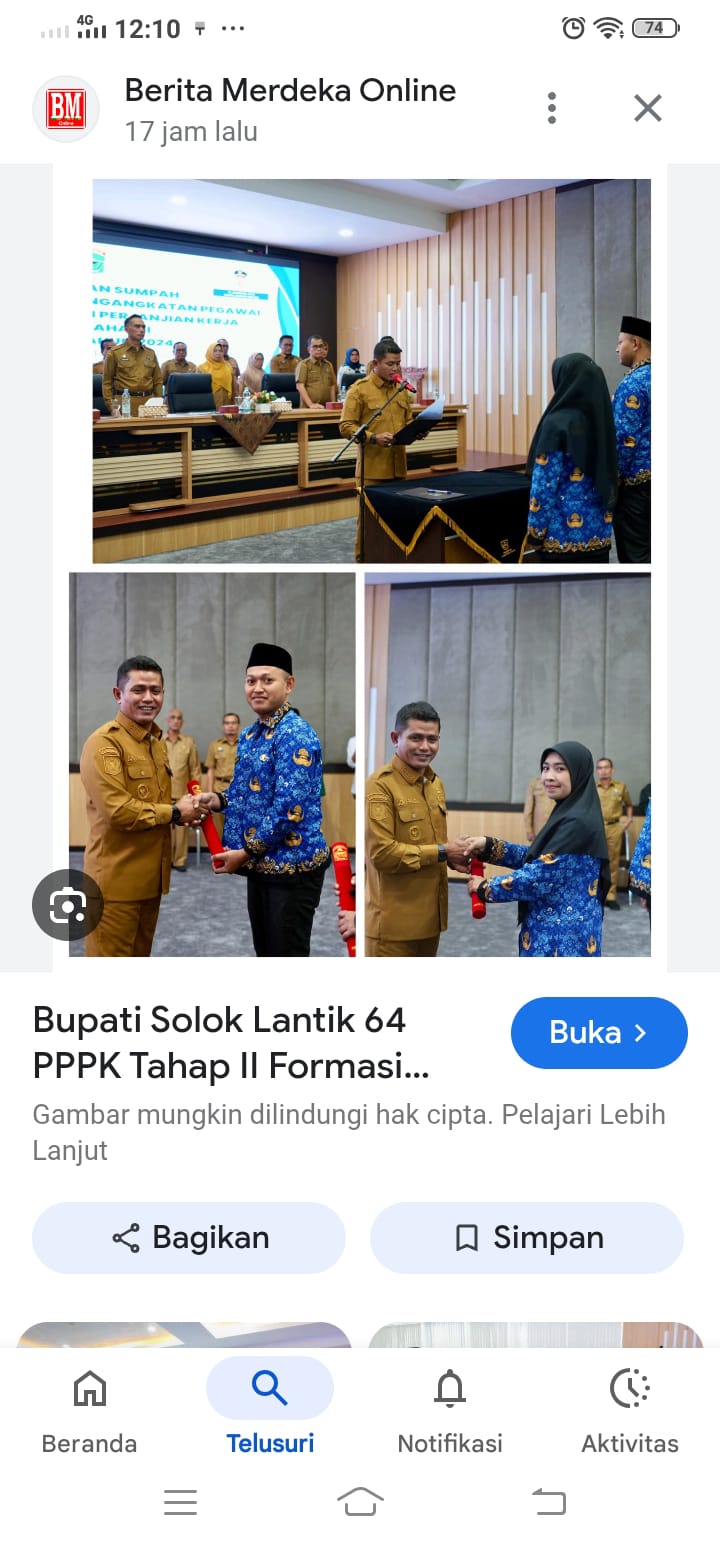DILANTIK: Bupati Solok, Jon Firman Pandu ketika melantik PPPK di Ruang Rapat Gedung C Sekretariat Daerah, Selasa (30/9).