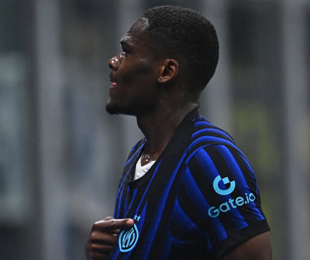 Ange-Yoan Bonny merayakan golnya saat Inter Milan menang 4-1 atas Cremonese di San Siro. (Foto: Instagram @inter)