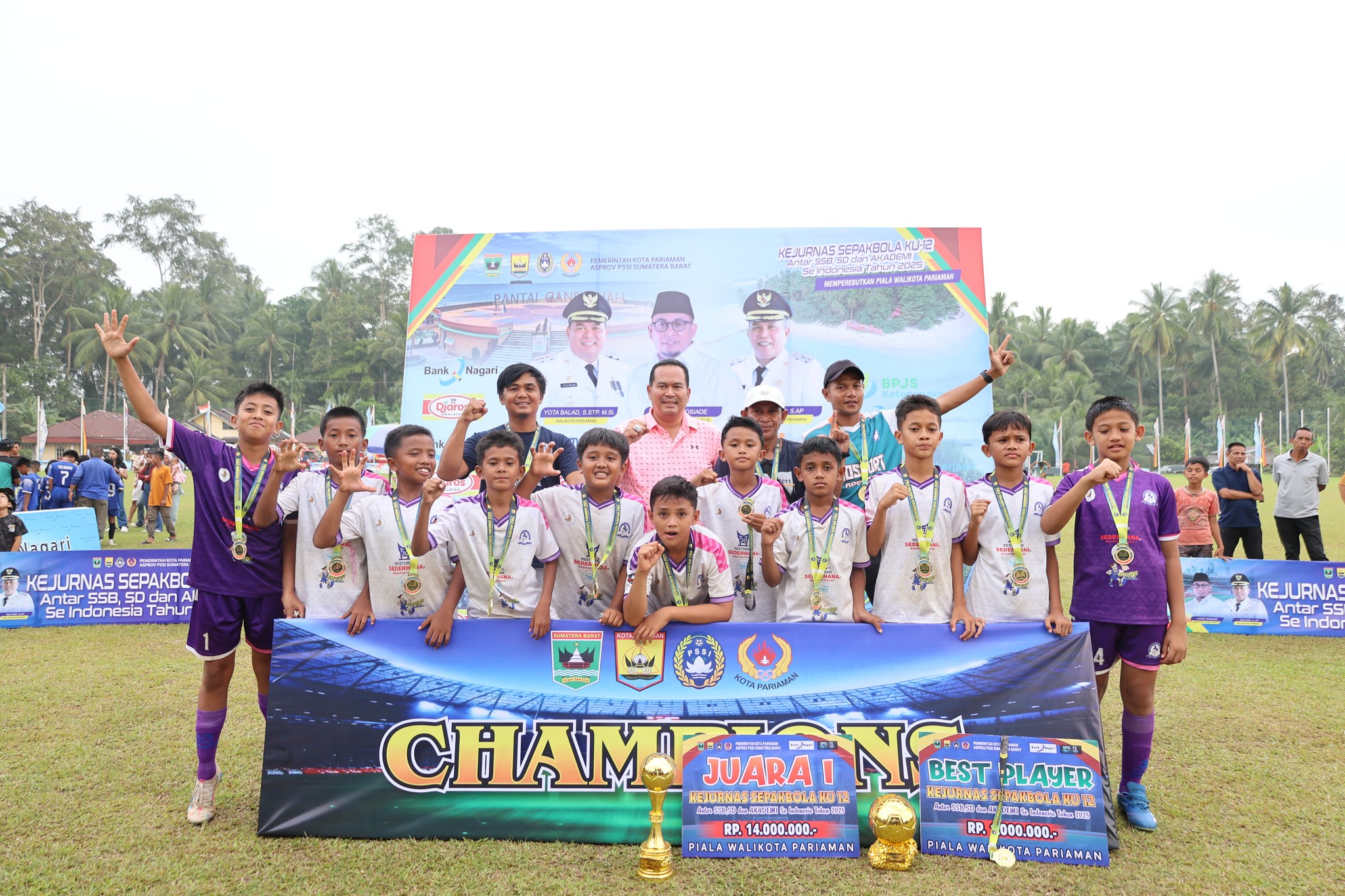 SSB Victory Puma Payakumbuh raih juara Kejurnas Sepak Bola U-12 Piala Wali Kota Pariaman 2025 yang diikuti 66 tim se-Indonesia.