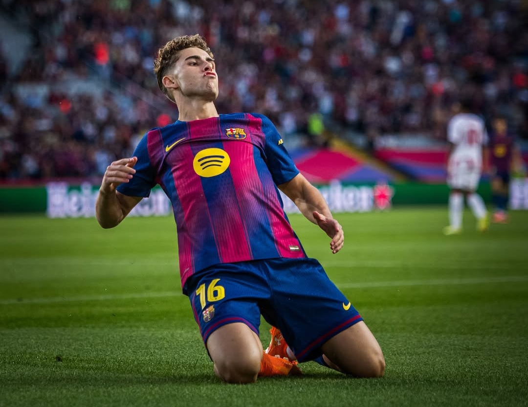 Ferm&iacute;n cetak gol pertama Barcelona dari rebound, membuka kemenangan 6-1 atas Olympiacos. (Foto: Instagram @fcbarcelona)