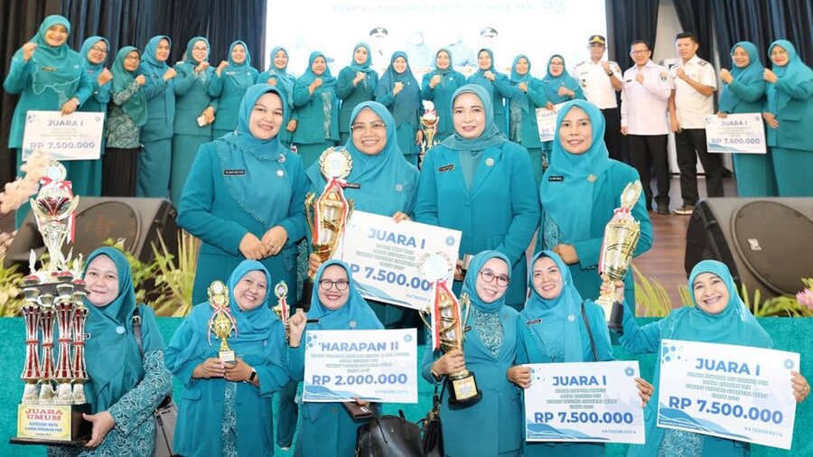 TP-PKK Kota Pariaman meraih Juara Umum Kategori Kota pada HKG PKK Sumbar 2025 dan membawa sejumlah penghargaan bidang Pokja.