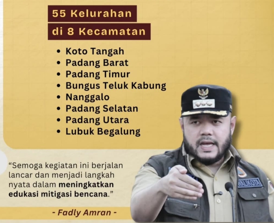 BNPB dan Pemko Padang kolaborasi gelar Drill Tsunami 2025 untuk memperkuat kesiapsiagaan warga di delapan kecamatan rawan.(Foto: Pemko)