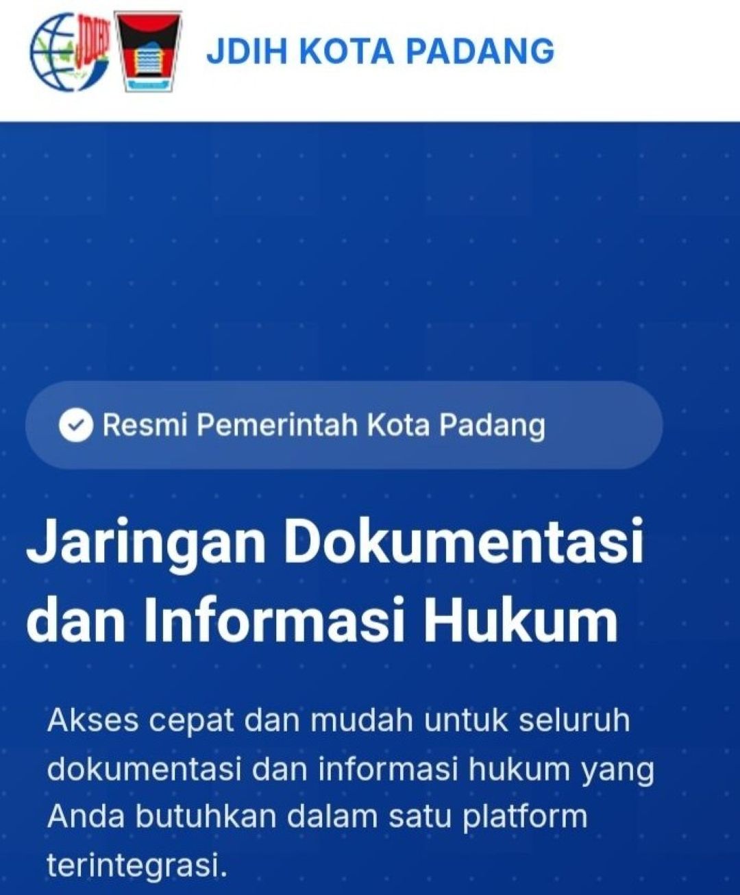 Kementerian Hukum RI menetapkan JDIH Kota Padang terbaik di Sumatera Barat.